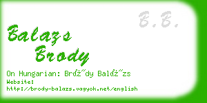 balazs brody business card